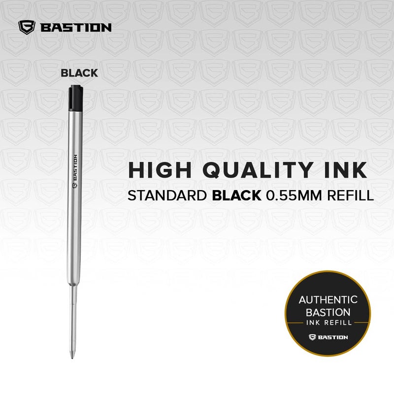 BASTIONÂ® Premium Pen Refill, Deeply Pigmented Ink for All Bastion Bolt Action Pens, Standard Ink Refill w/ 0.55mm Fine Tip for Birthday Gift - Black Gel, 1 Piece - Image 2